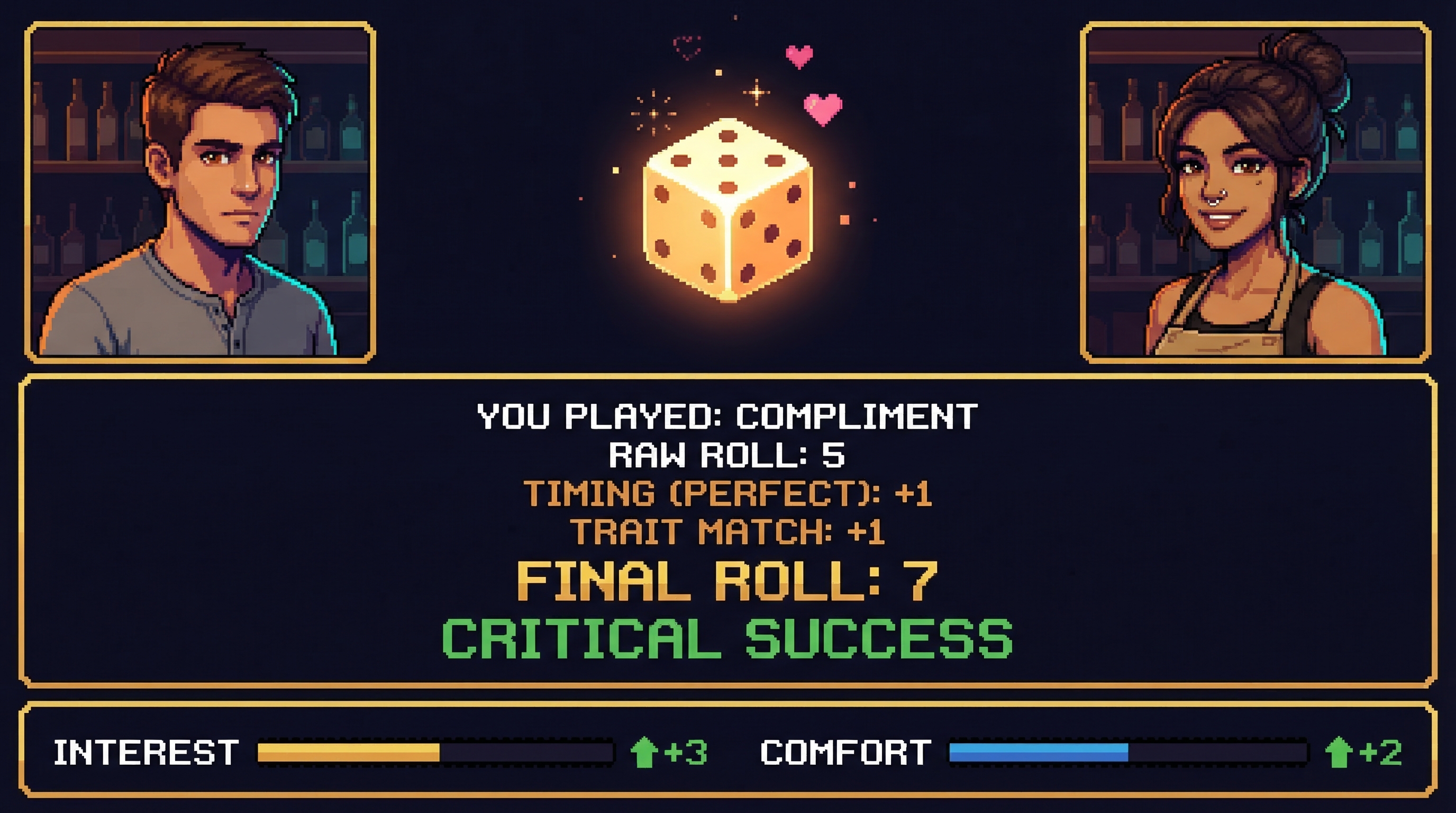 Dice roll critical success